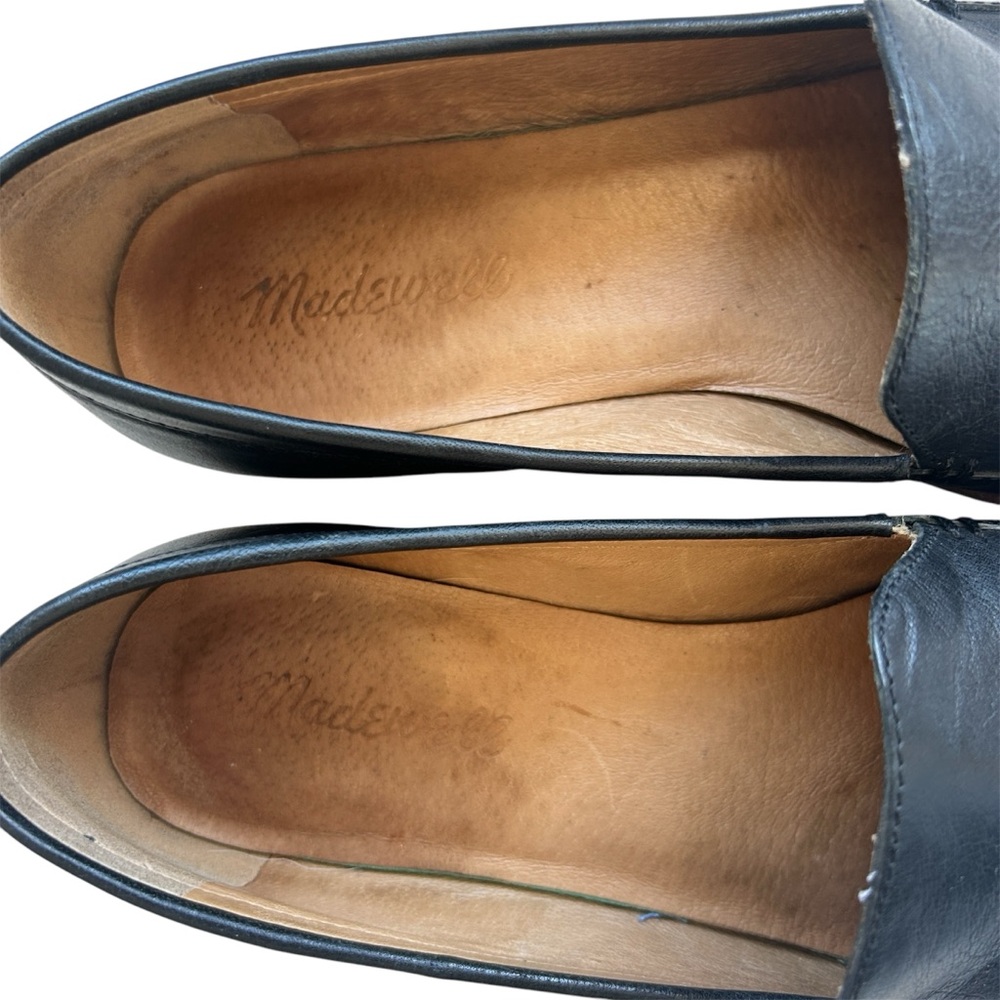 Madewell The Frances Black Leather Almond Toe Slip On Loafer Women’s Size 7.5 - Picture 2 of 10